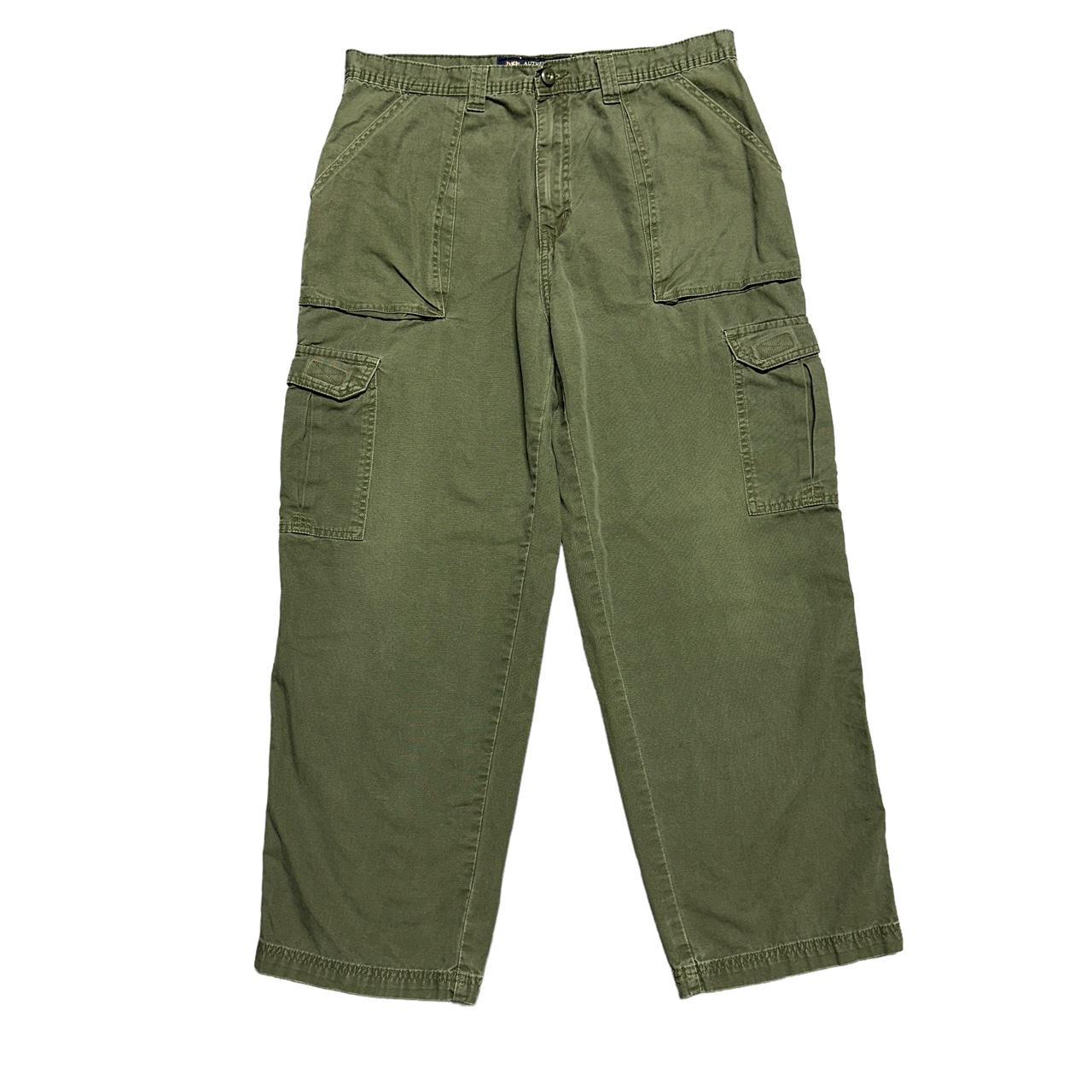 Faded Glory Men's Green and Khaki Trousers | Depop