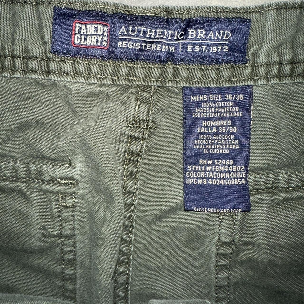 Faded Glory Men's Green and Khaki Trousers Depop