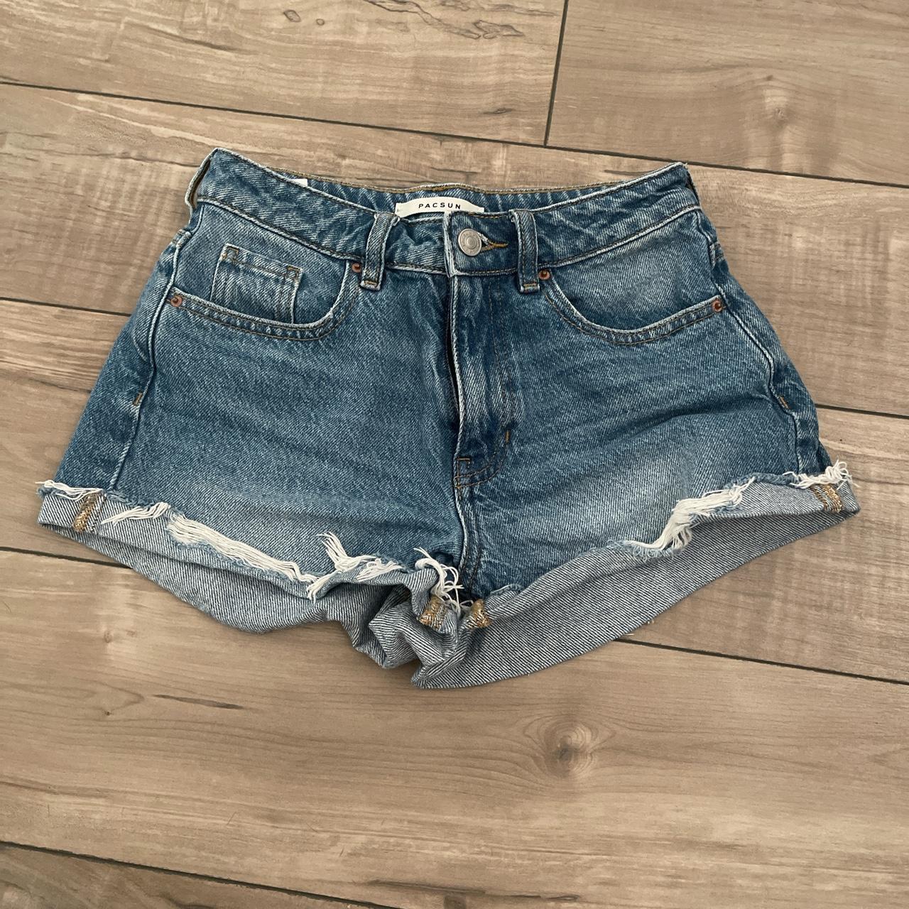 Pacsun Denim Shorts - pacsun denim mom shorts -... - Depop