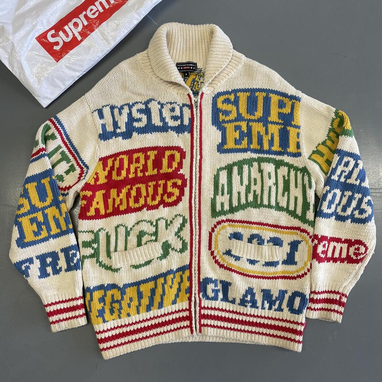 Supreme®/HYSTERIC GLAMOUR Logos Zip Up Sweater knit...