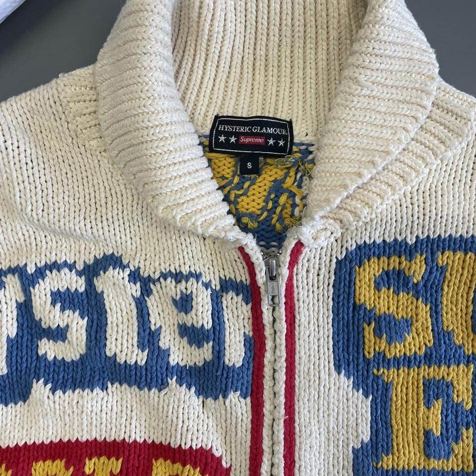 Supreme®/HYSTERIC GLAMOUR Logos Zip Up Sweater knit... - Depop