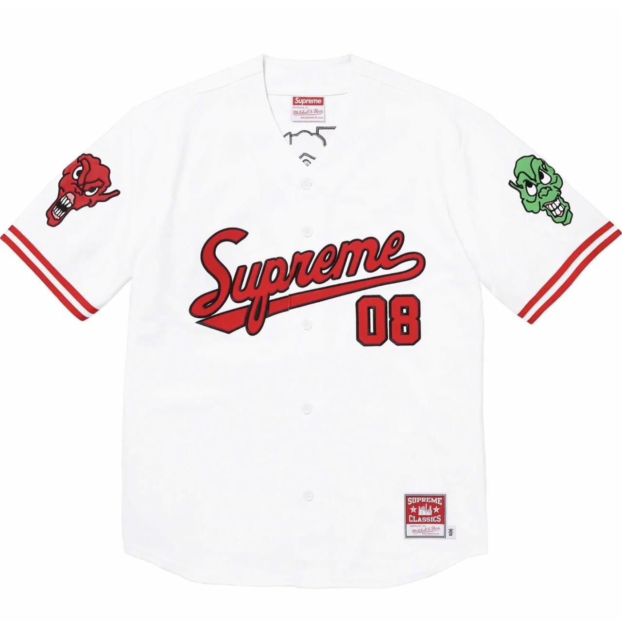 Supreme Satin Baseball Jersey - Depop