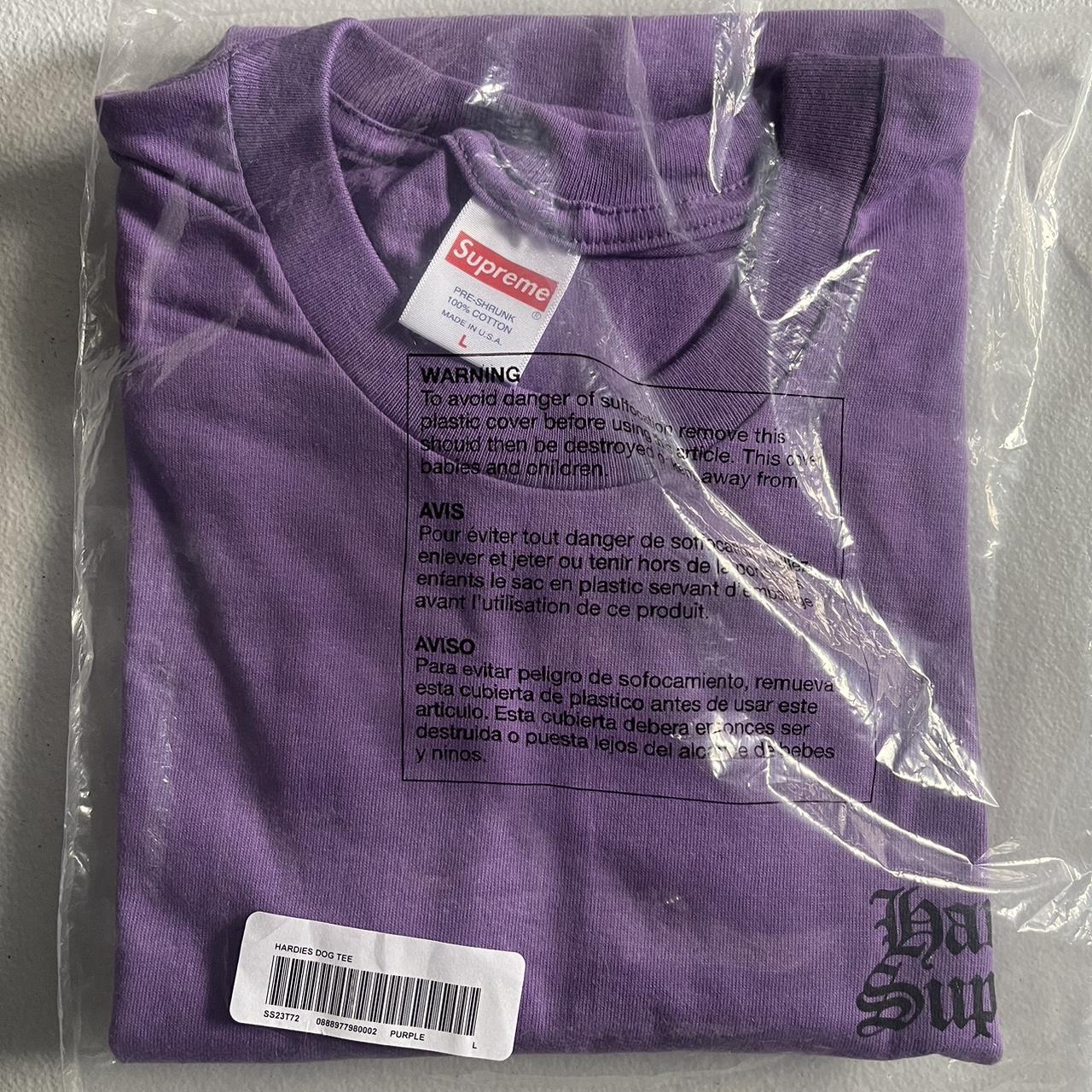 SUPREME X HARDIES HARDWARE DOG TEE LIGHT PURPLE... - Depop