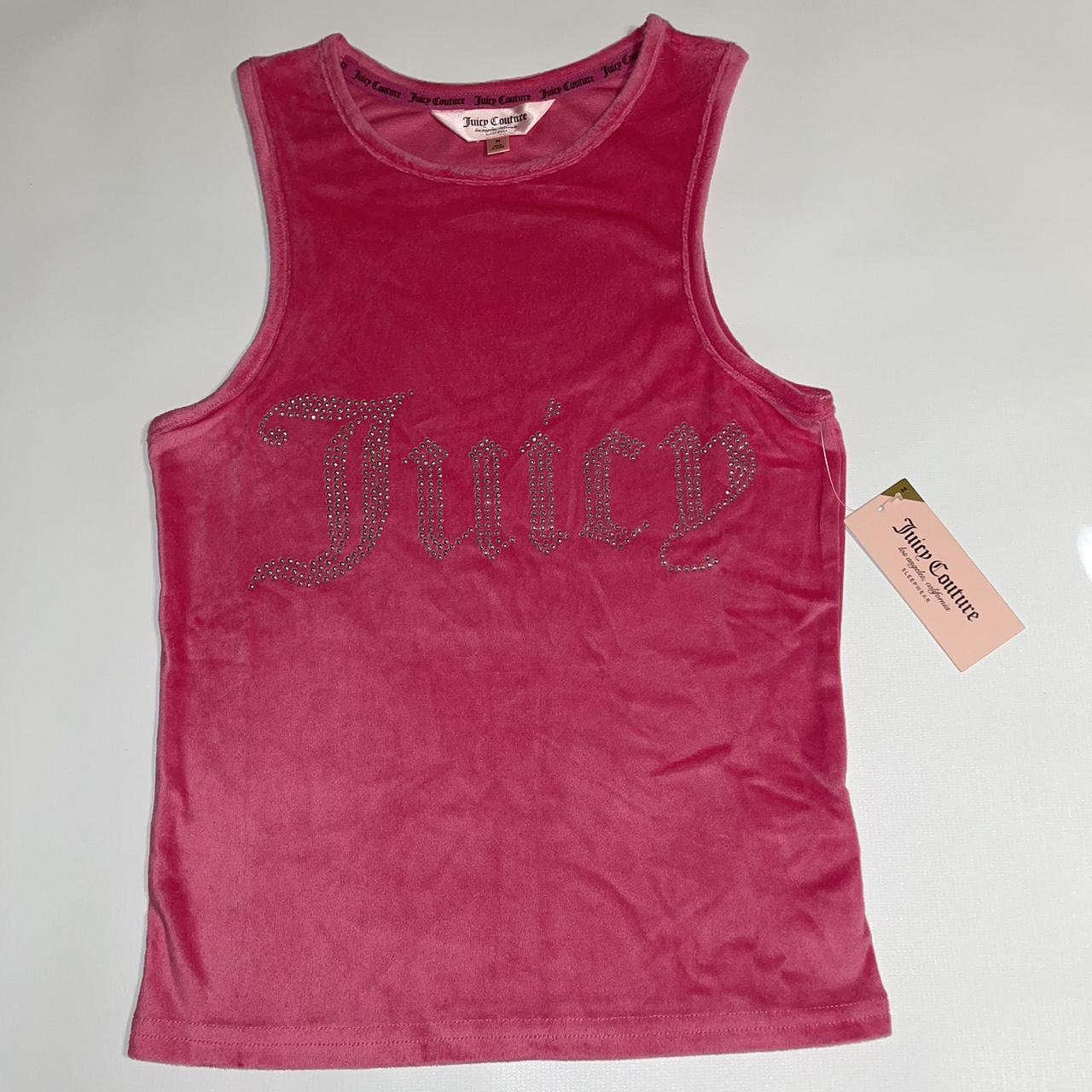 JUICY COUTURE Bling Velour Racerback Tank Pink