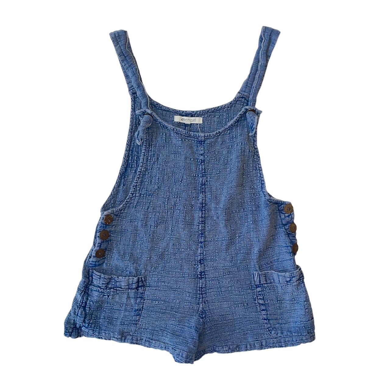 Rip Curl Blue overalls romper with pockets Size... - Depop