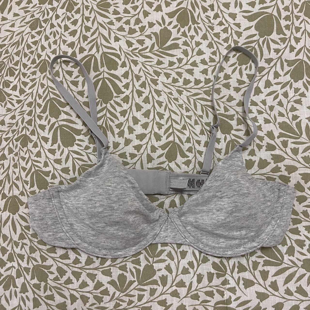 SKIMS COTTON JERSEY TSHIRT BRA LIGHT HEATHER GREY... Depop