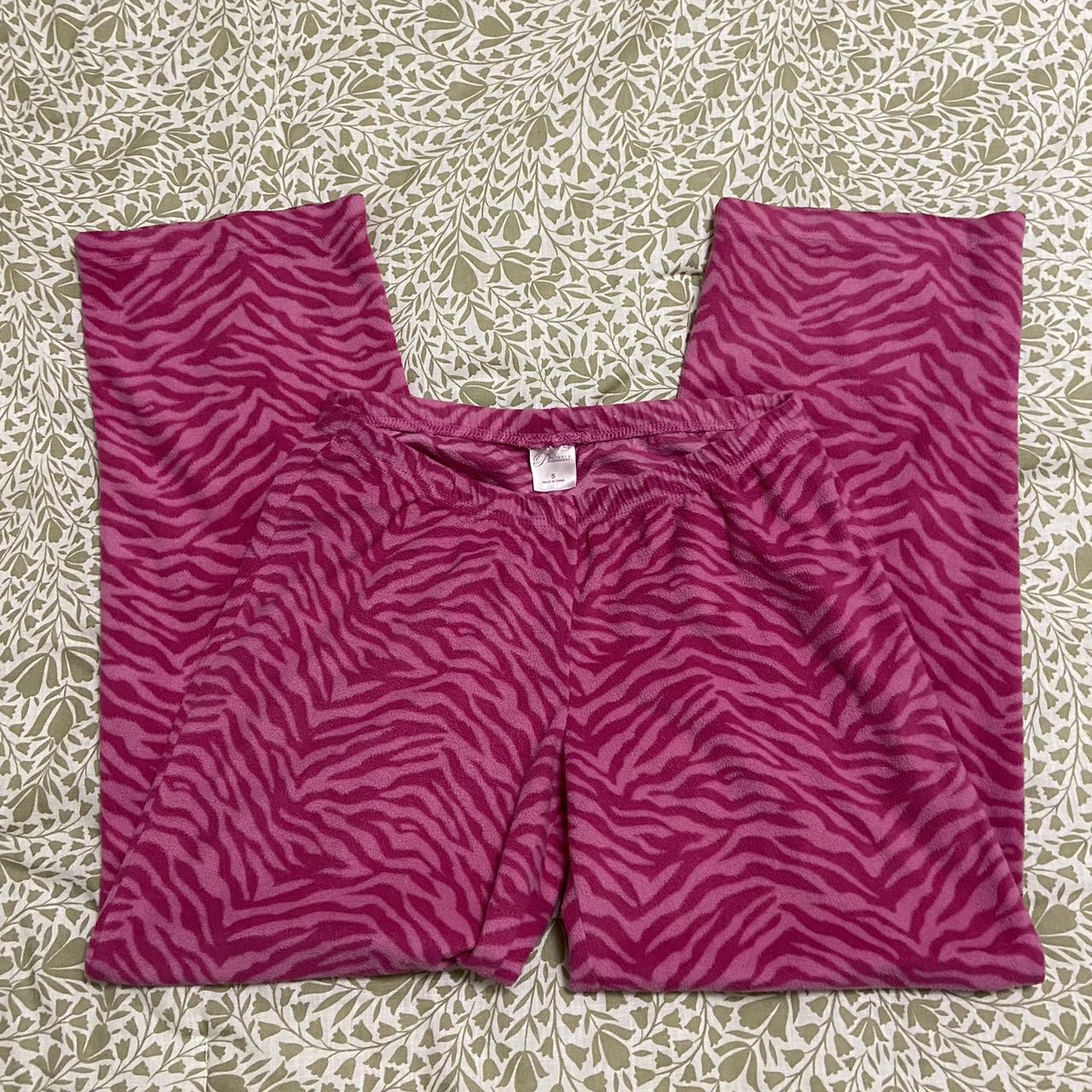 Y2K Hot Pink Zebra Print Pajama Pants Soft and Depop