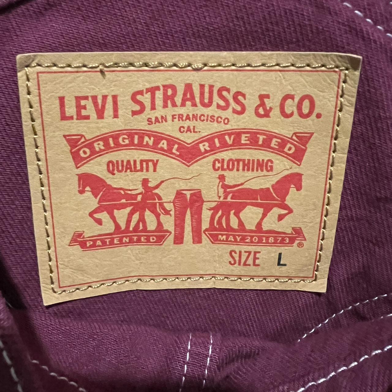 Levis Red Tab Overalls Burgundy Relaxed Waist 40in... - Depop