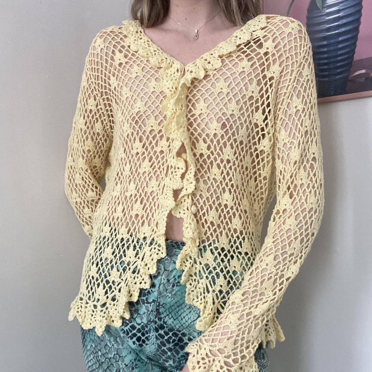 American Vintage Women's Yellow Cardigan | Depop