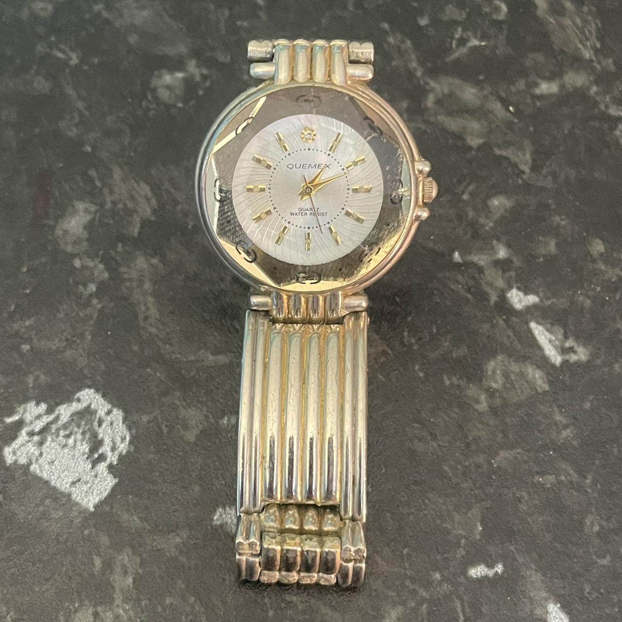 Lovely silver Quemex watch with a white face and... Depop