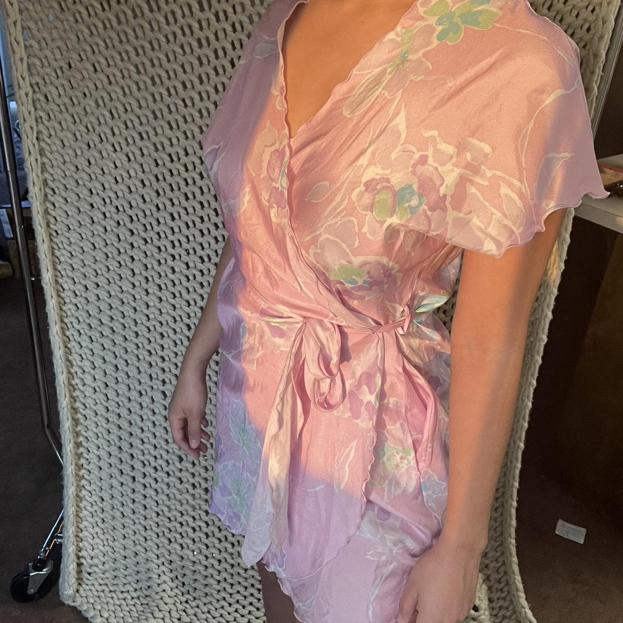 Miss Elaine Women's Pink and White Robe