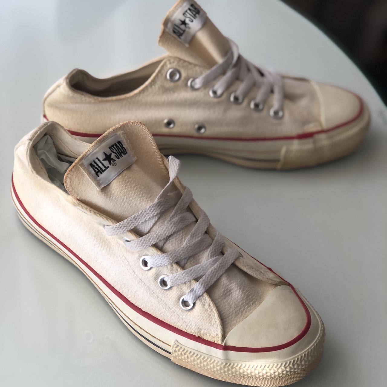 CONVERSE ALLSTAR Beige MADE IN USA アメリカ製 Vintage made in USA converse all star high. Very | Depop
