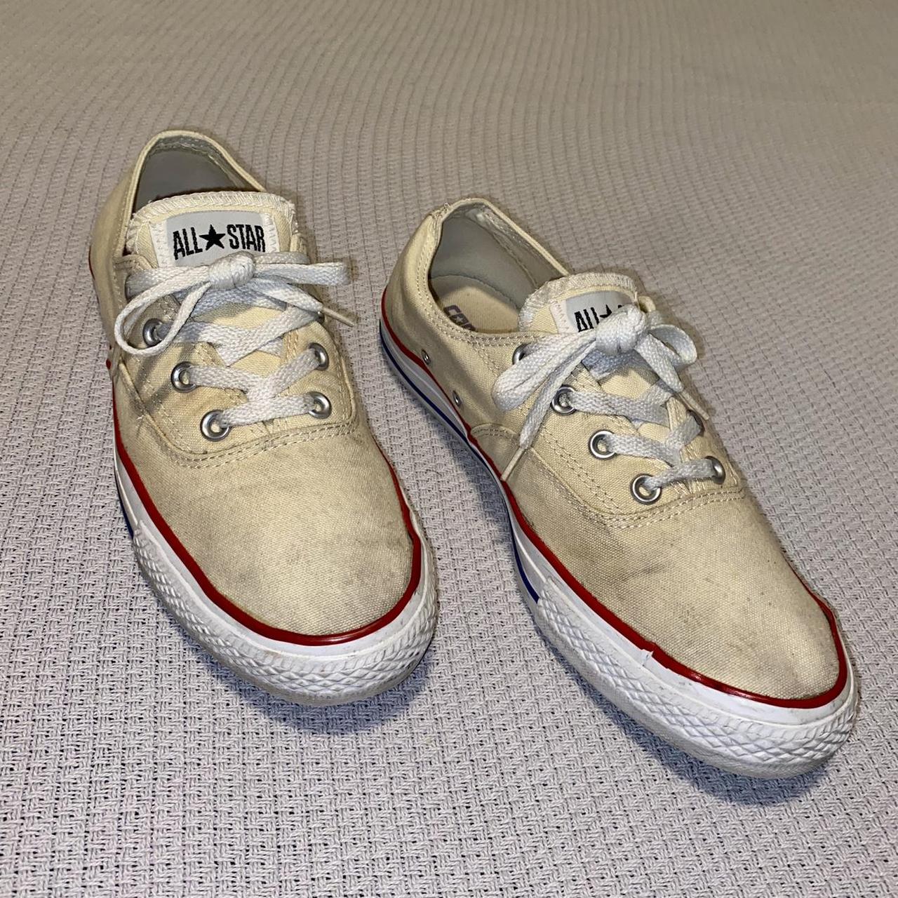 Converse Men's Cream Trainers | Depop