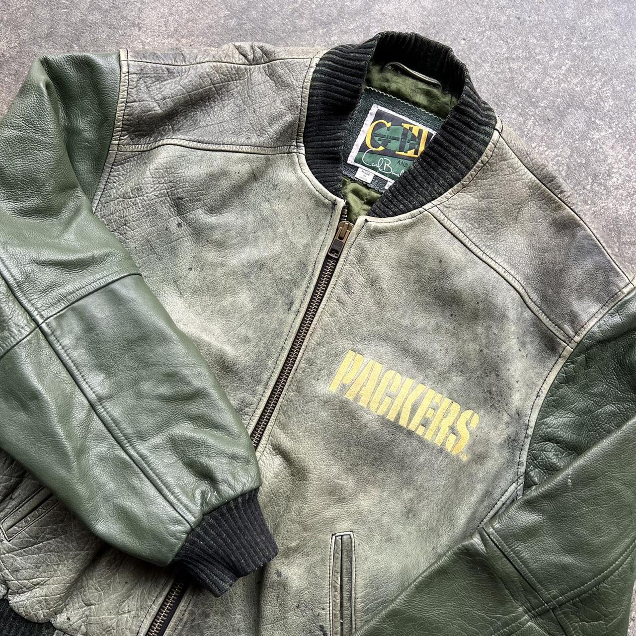 Vintage Green Bay Packers leather jacket Was my - Depop