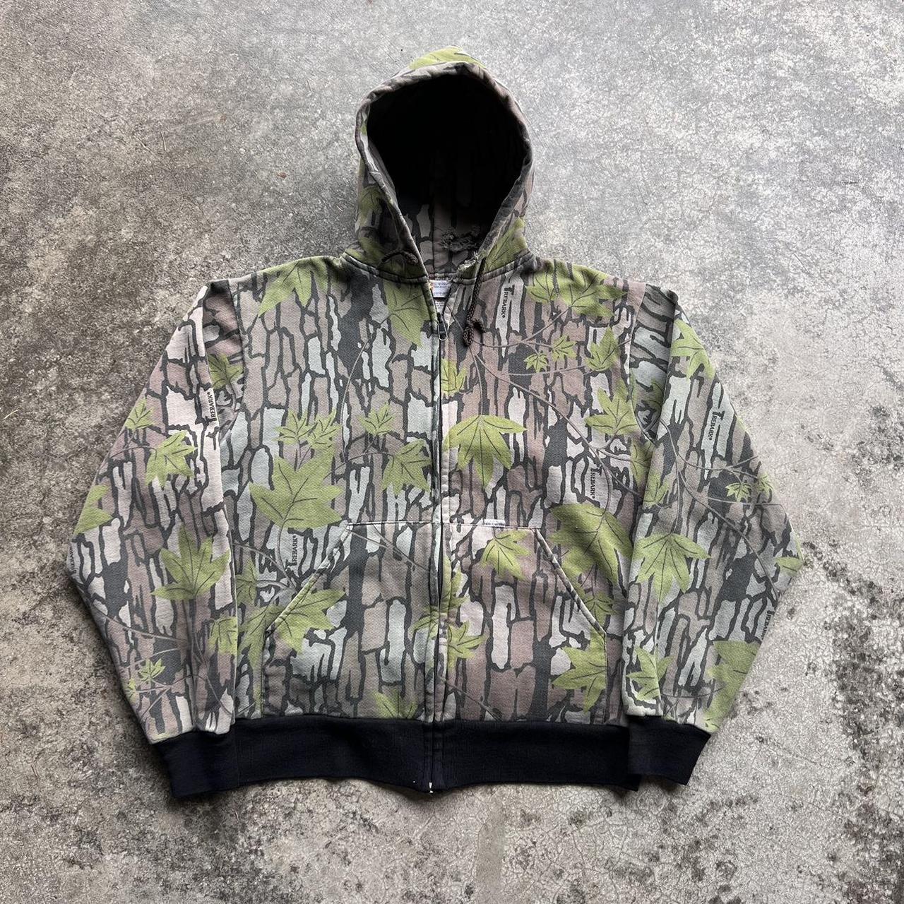 Vintage 90s Carhartt Real Tree Woodland Camo Zip Up