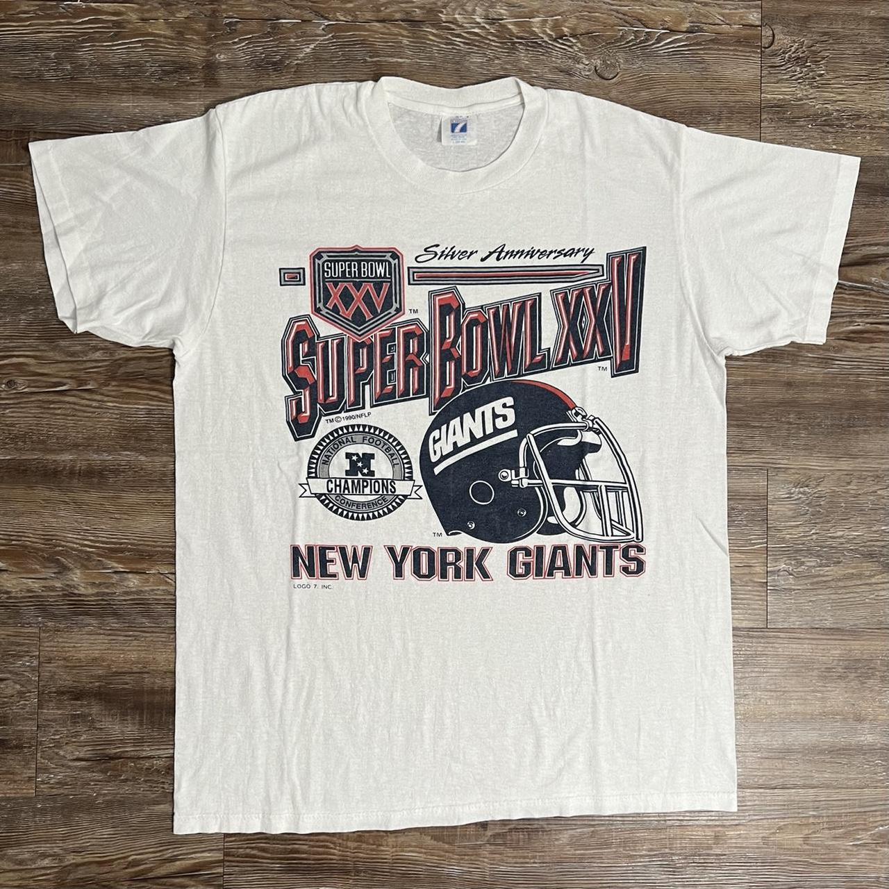 Official logo 7 × NFL × vintage giants super bowl champions T