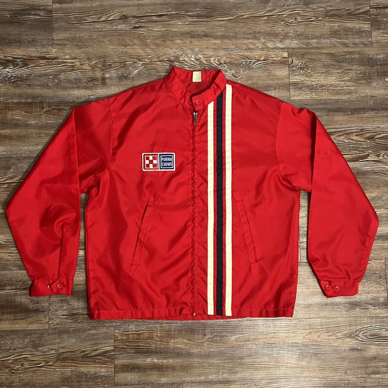 Vintage 70’s Purina Chow 3-Stripe Full Zip... - Depop