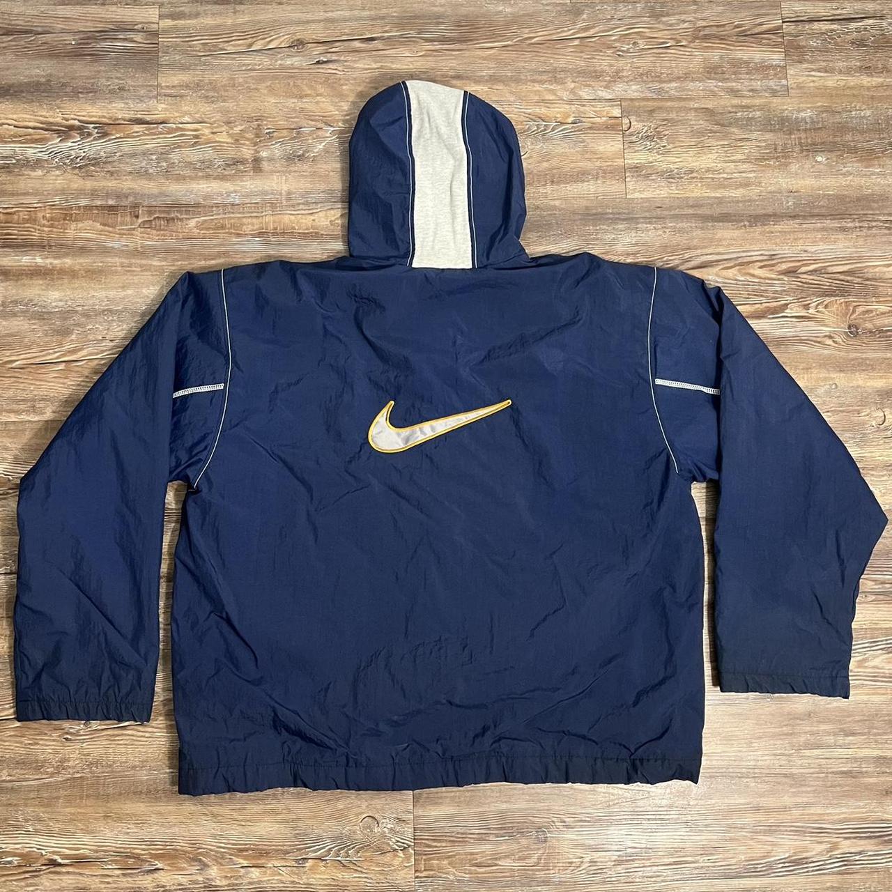 Vintage 90's NIKE Swoosh Big Logo Raincoat Parka Jacket Hoodie