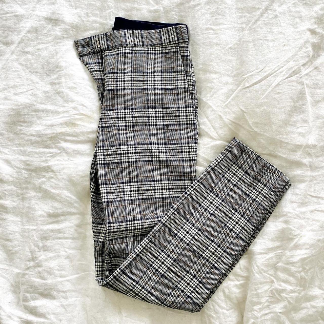 Zara Check Pants Side Stripe Wide Leg High Rise Grey Plaid Trousers Medium  M | Grey plaid, Plaid trousers, Check pants