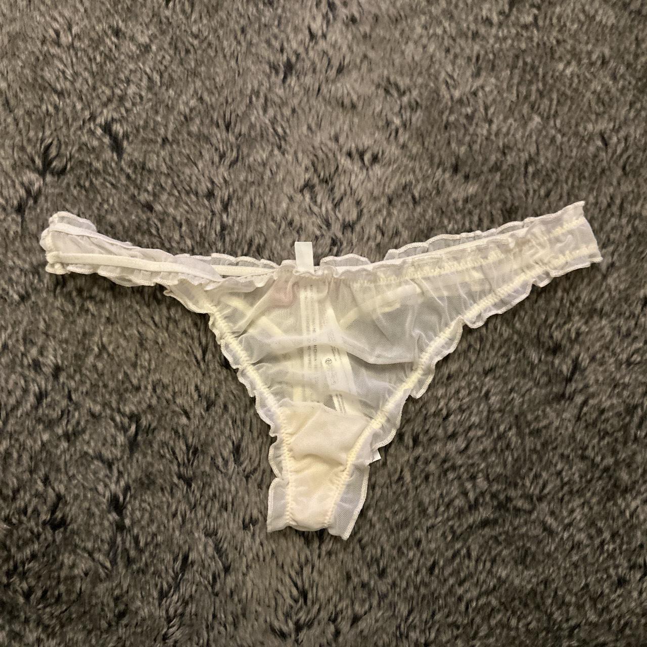 Urban outfitters cream mesh frill kiss me... - Depop