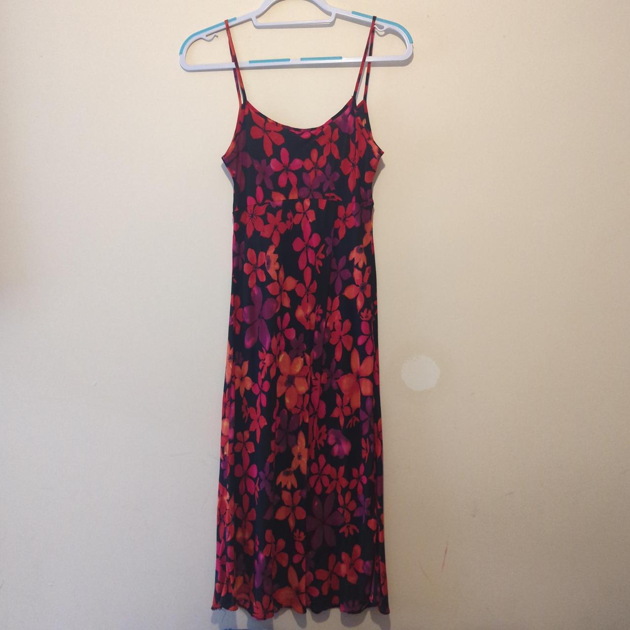 Vintage floral Bhs dress Gorgeous red, orange... - Depop