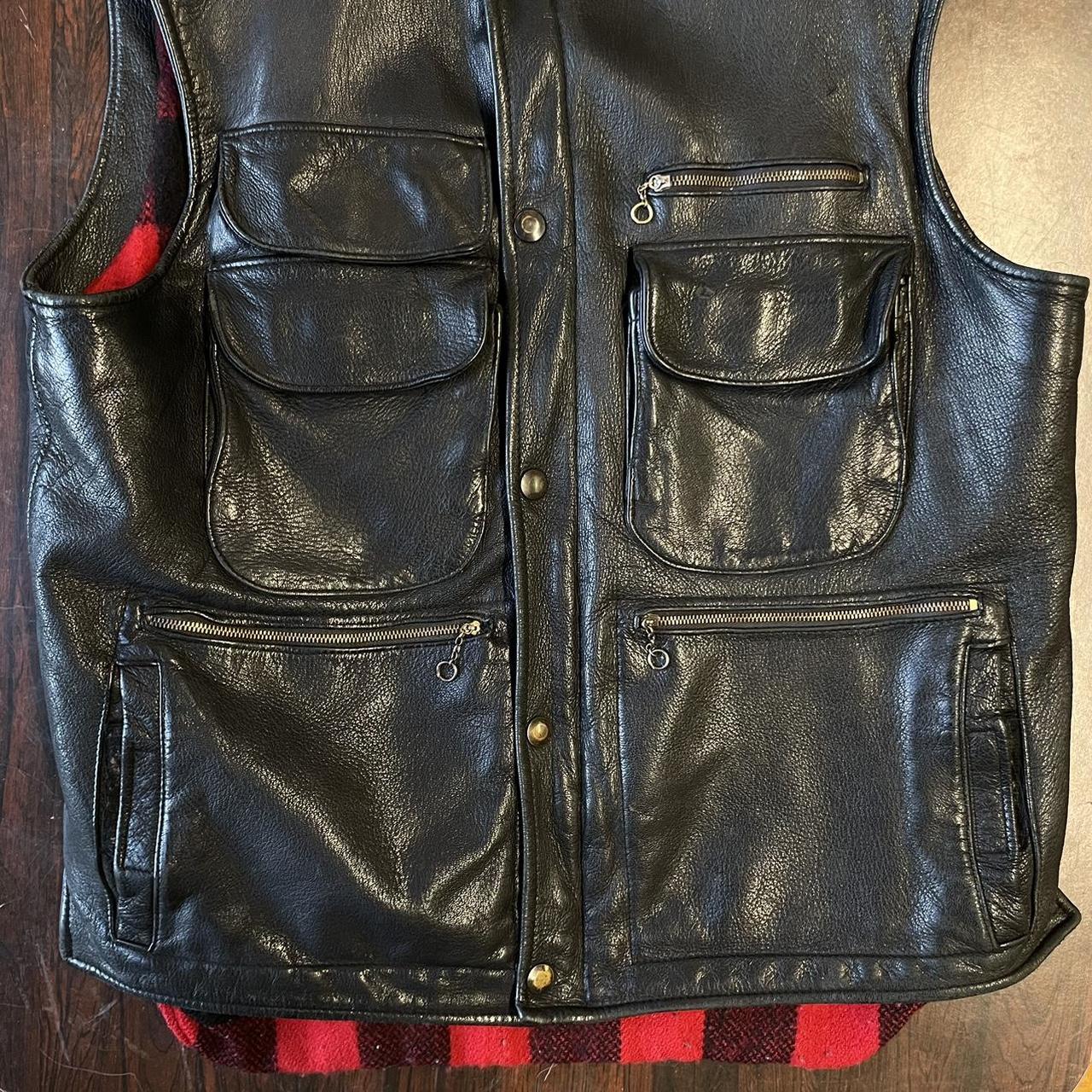 Roots leather store vest