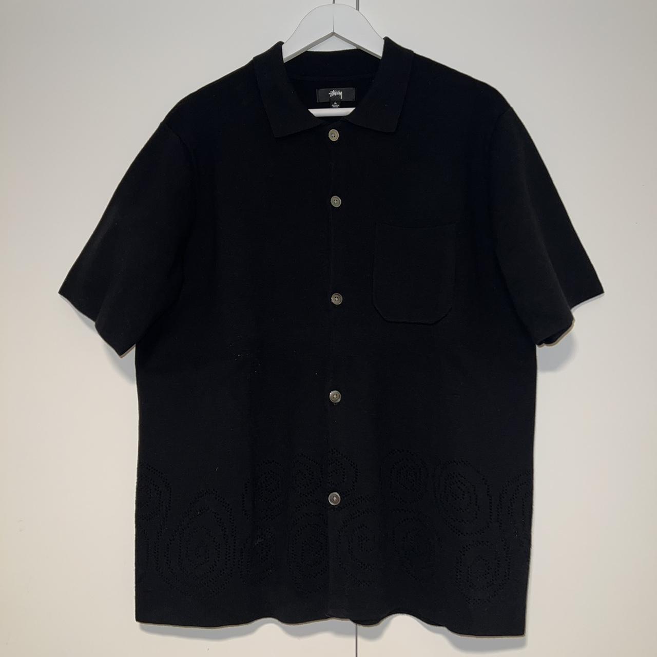 Stussy Perforated Swirl-Knit Shirt in Black, Conditon...