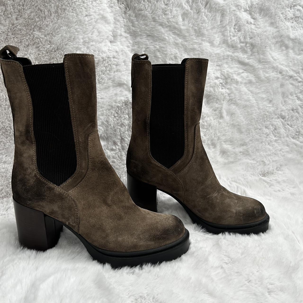 Suede biker 2025 boots womens