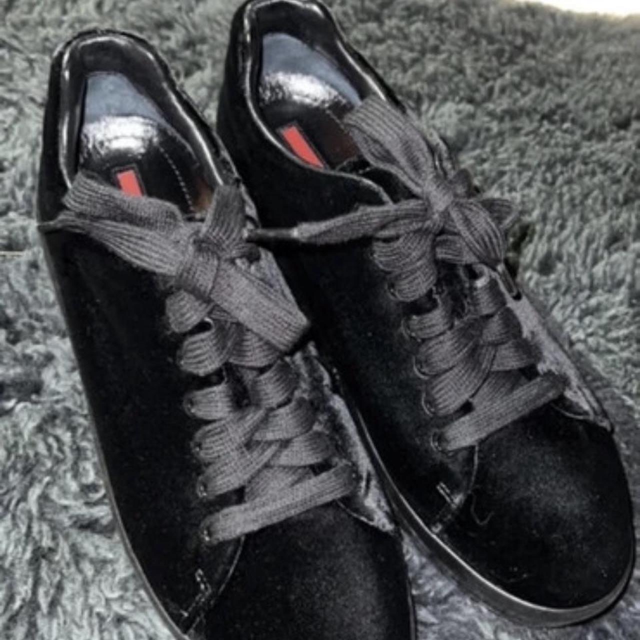 Prada velvet trainers size uk4.5 In perfect