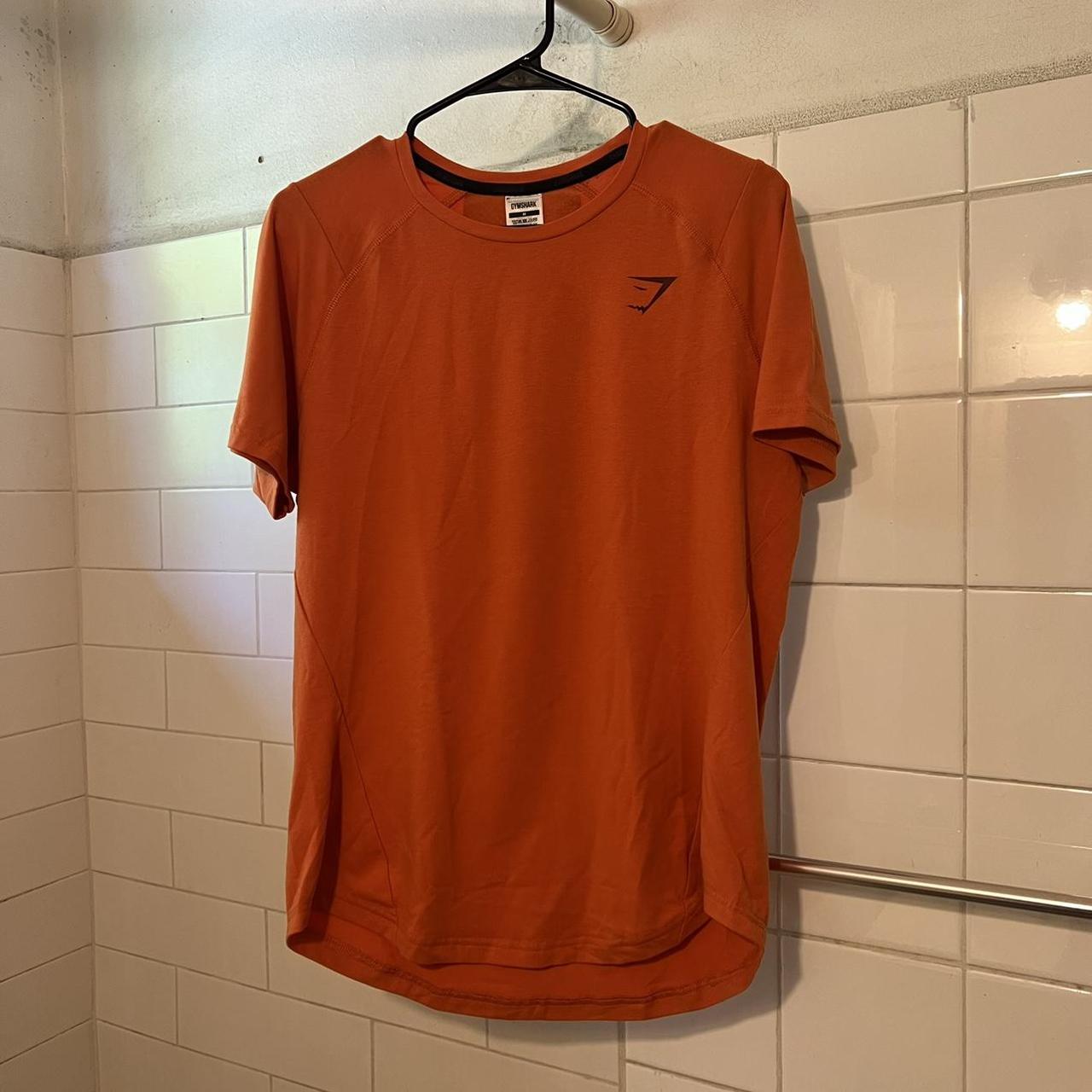 Orange GYMSHARK workout shirt - Depop