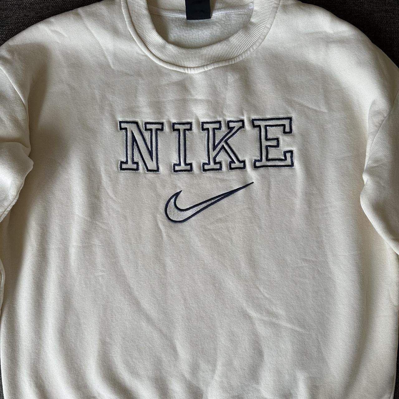 Large cream vintage Nike sweatshirt, fits like a... - Depop