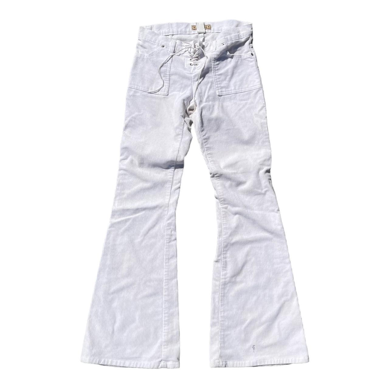 White corduroy sale flare pants