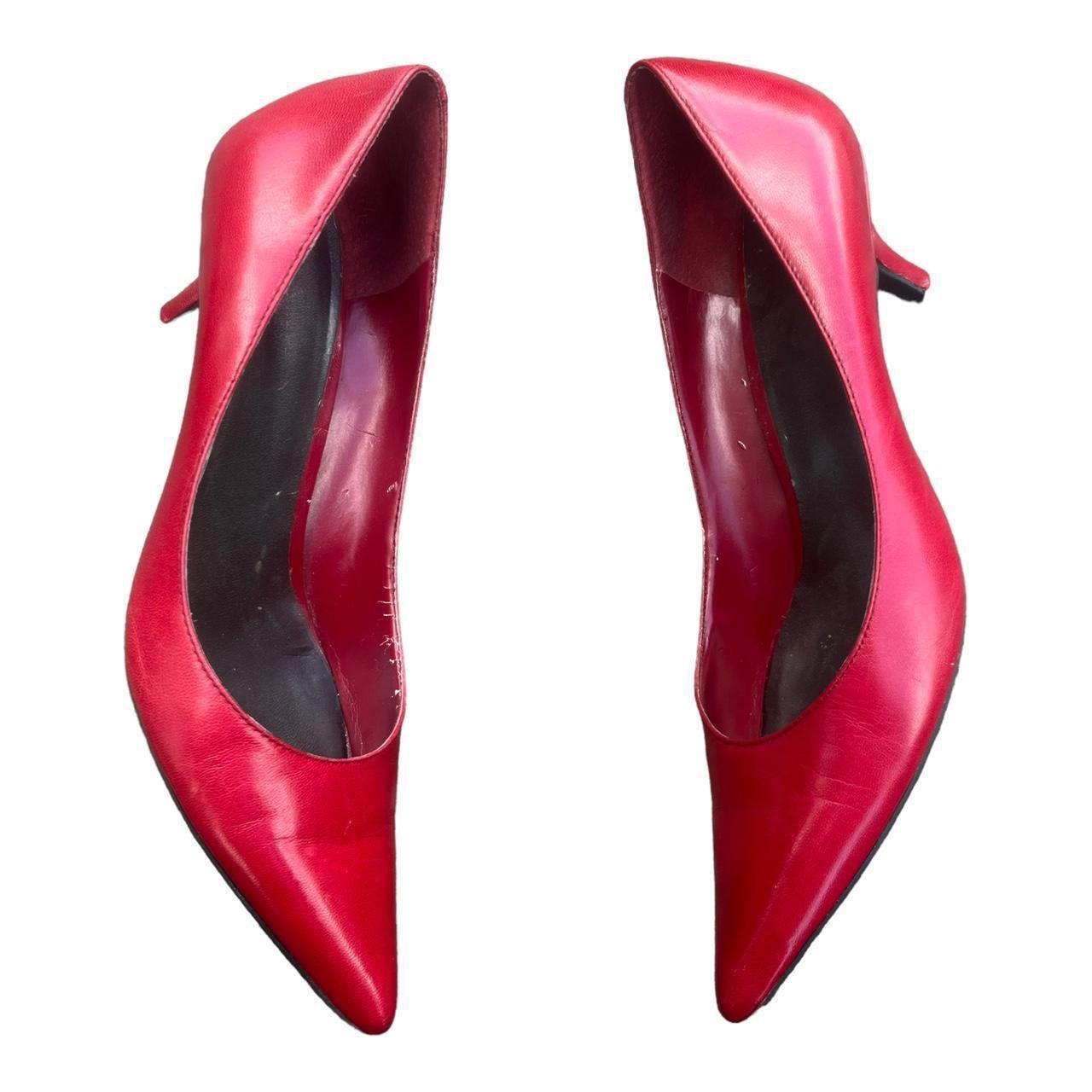 red kitten heels Leather, Nine West, size 7.5 y2k... Depop