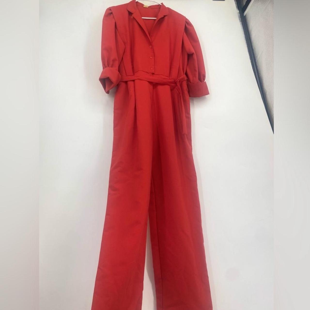 Vintage 50s red jumpsuit Size 14 Pit 21 across