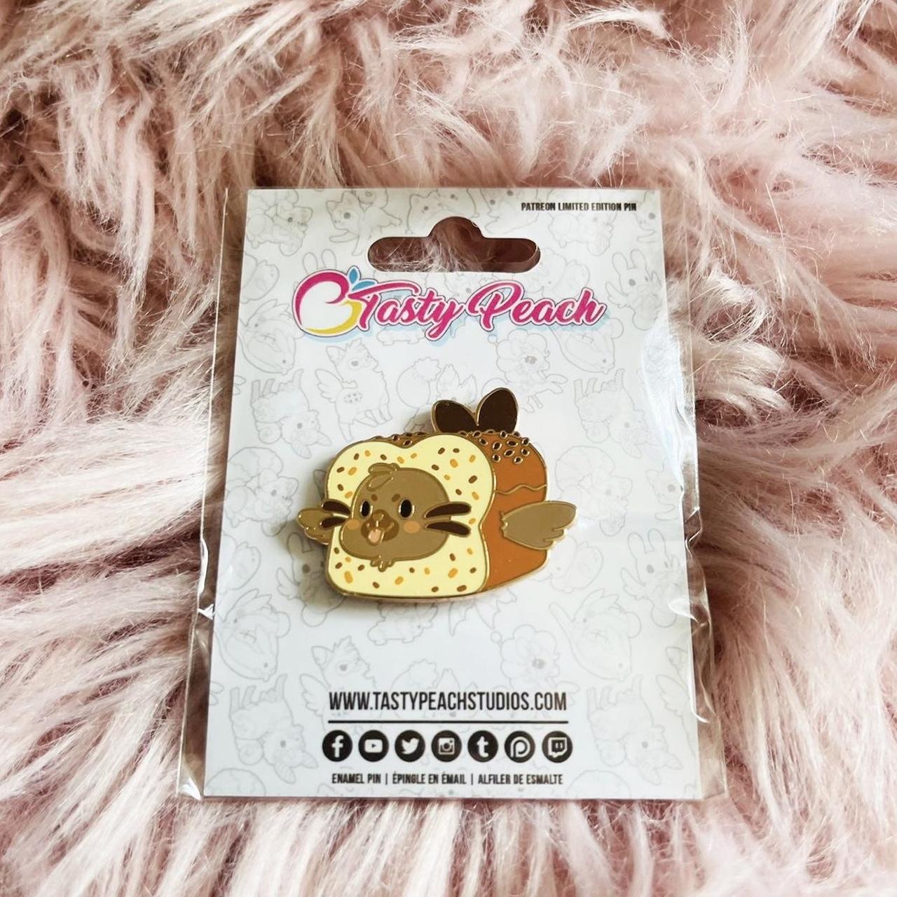 🍑 Tasty Peach Pin 🍑 Tasty Peach Enamel Pin Seal... - Depop