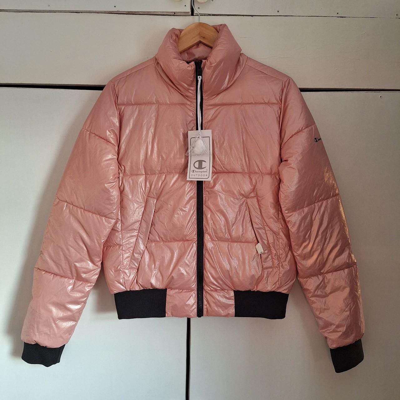 Champion rose pink puffer jacket Wet looks