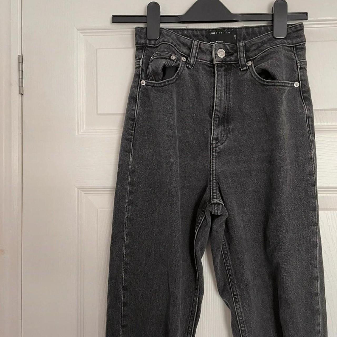 Black denim skinny fit mom jeans. Perfect condition... - Depop