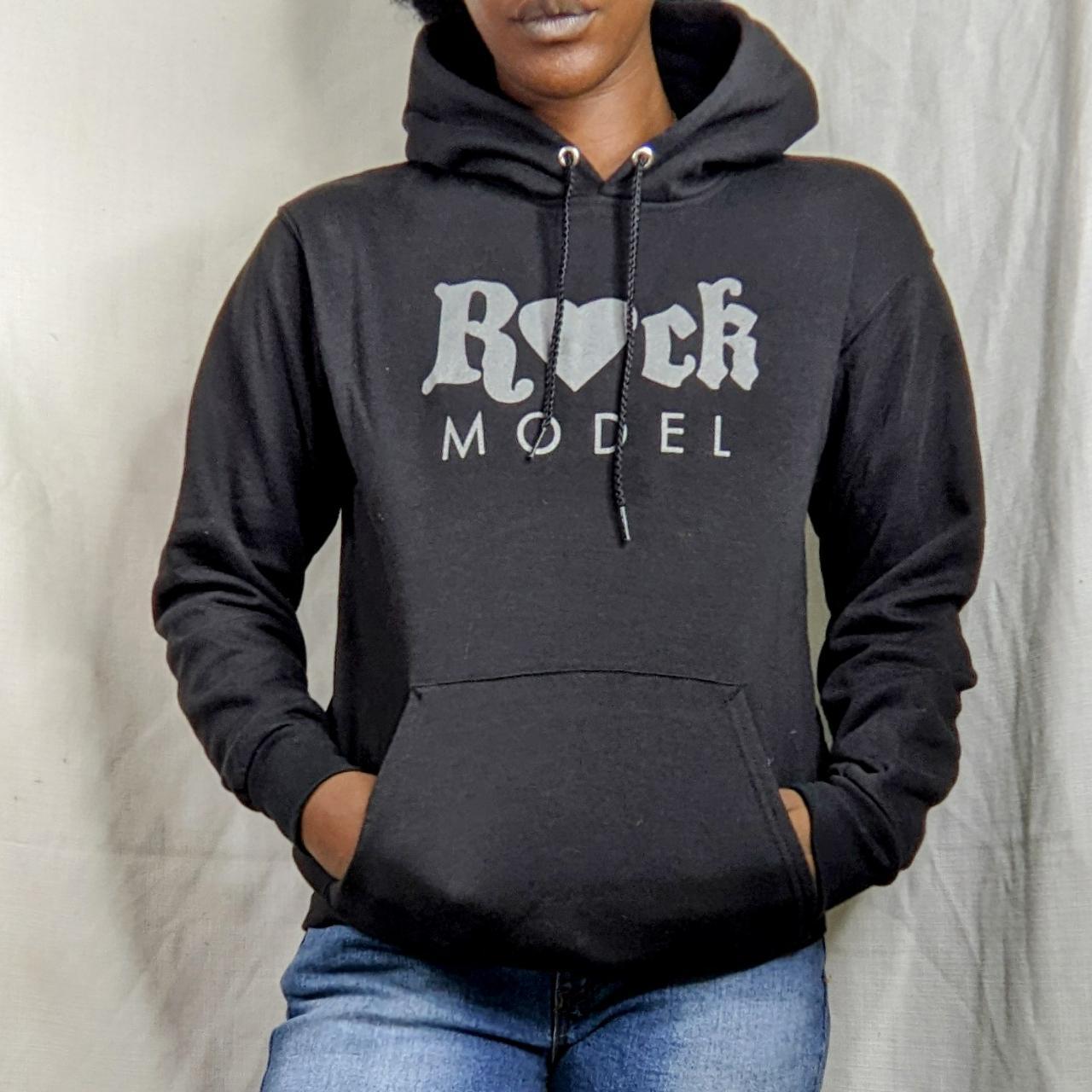 Super cozy black graphic hoodie. All black pull-over... - Depop