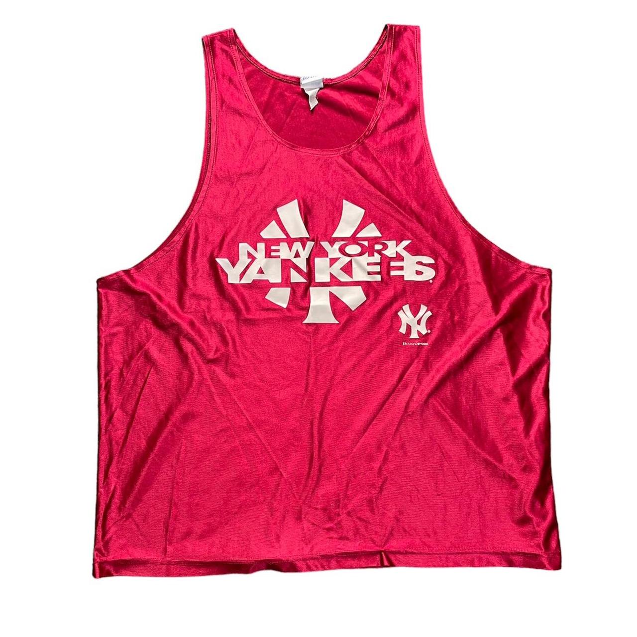 Vintage New York Yankees Tank Top Size XXL Shiny... Depop