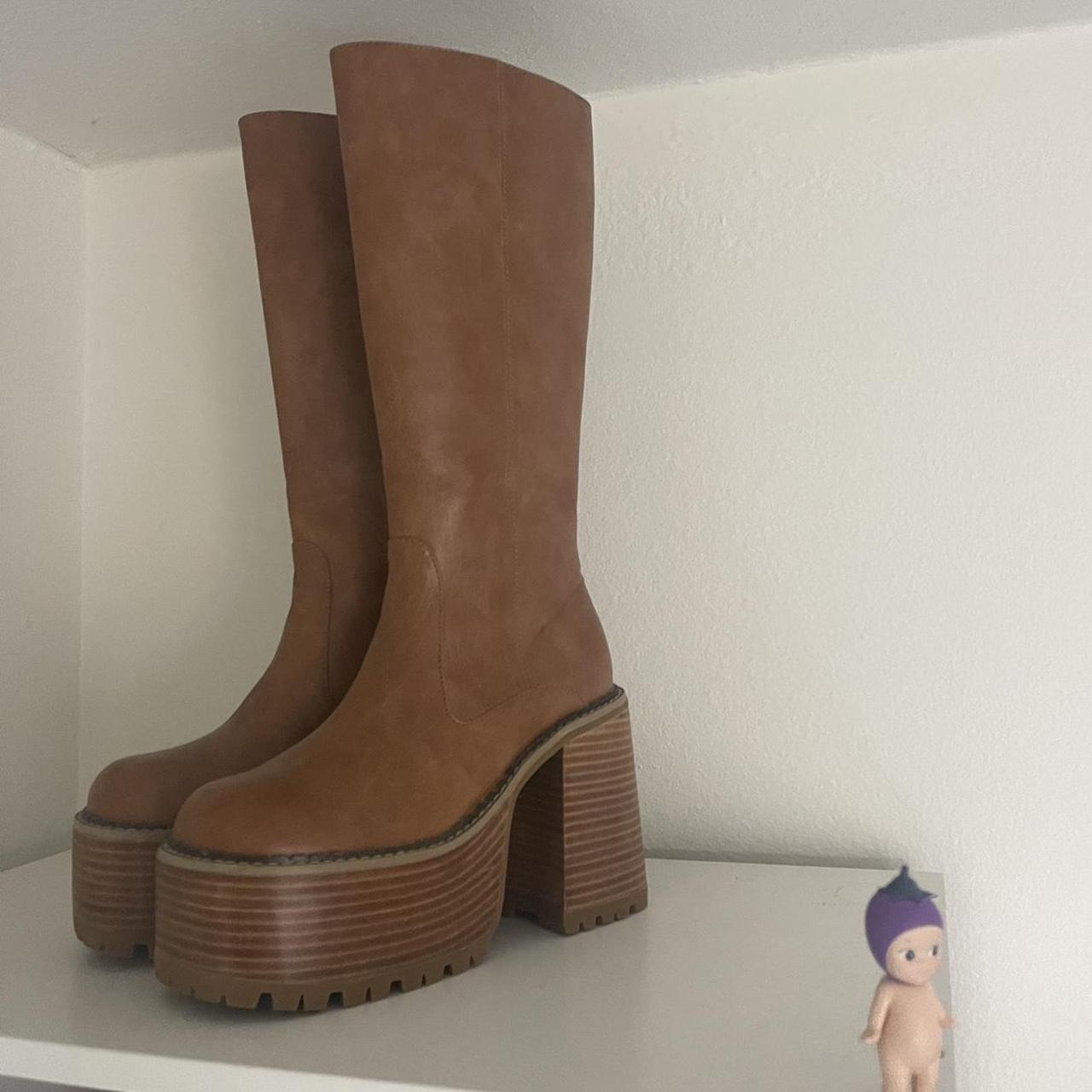 Dolls kill brown or tan platform boots Never worn... Depop