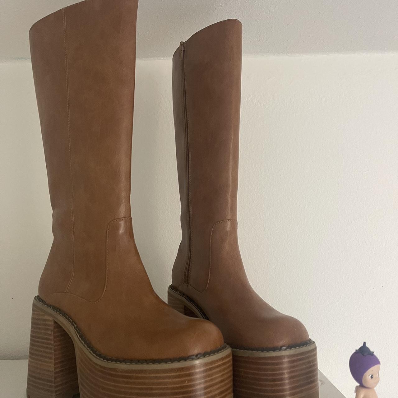 Dolls kill brown or tan platform boots Never worn... Depop
