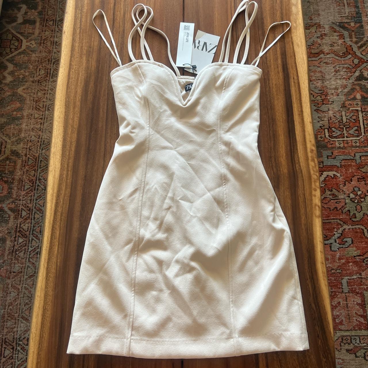 ZARA CREAM MINI DRESS🤍 BRAND NEW W TAGS SIZE XS - Depop