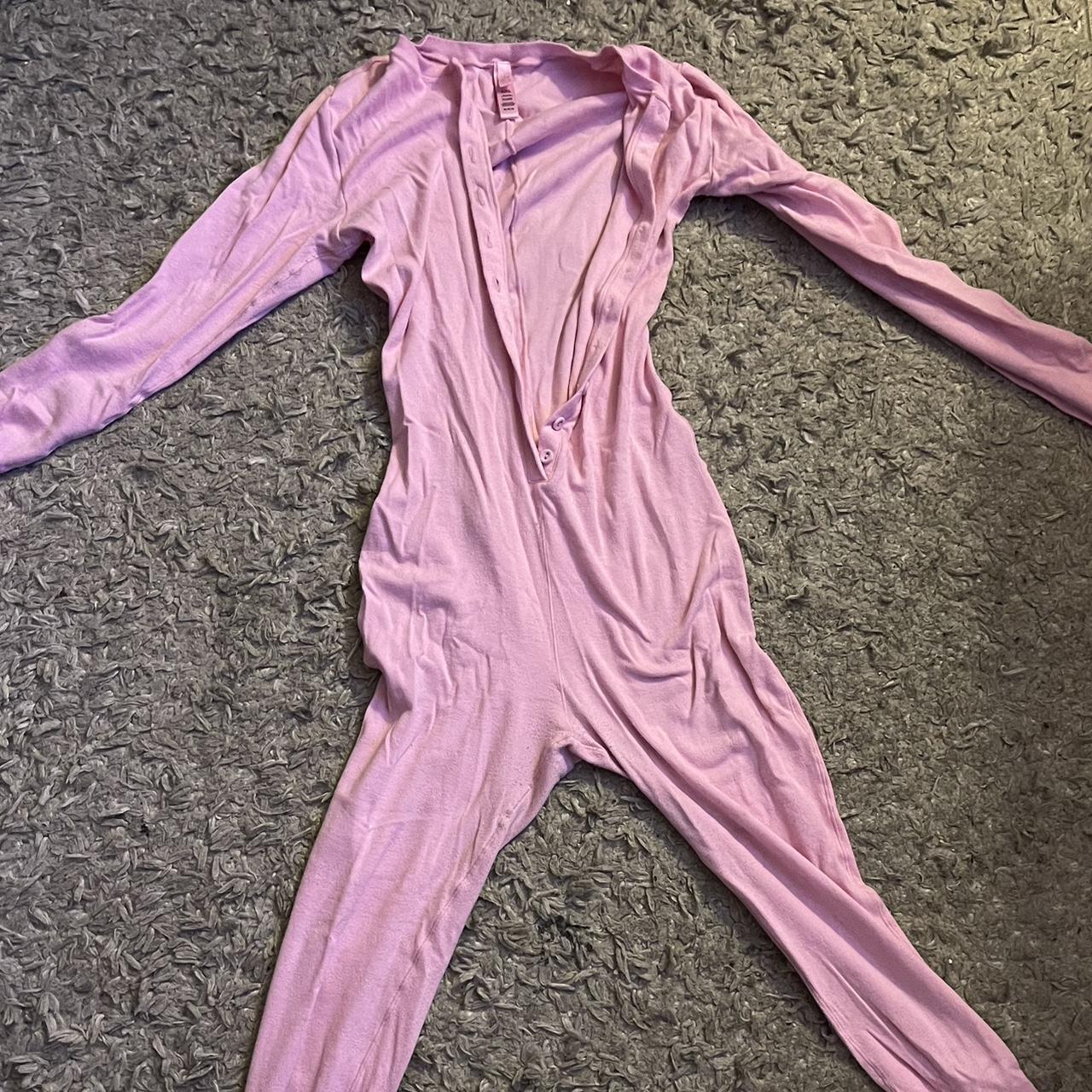 skims pink onesie , only worn once! - Depop