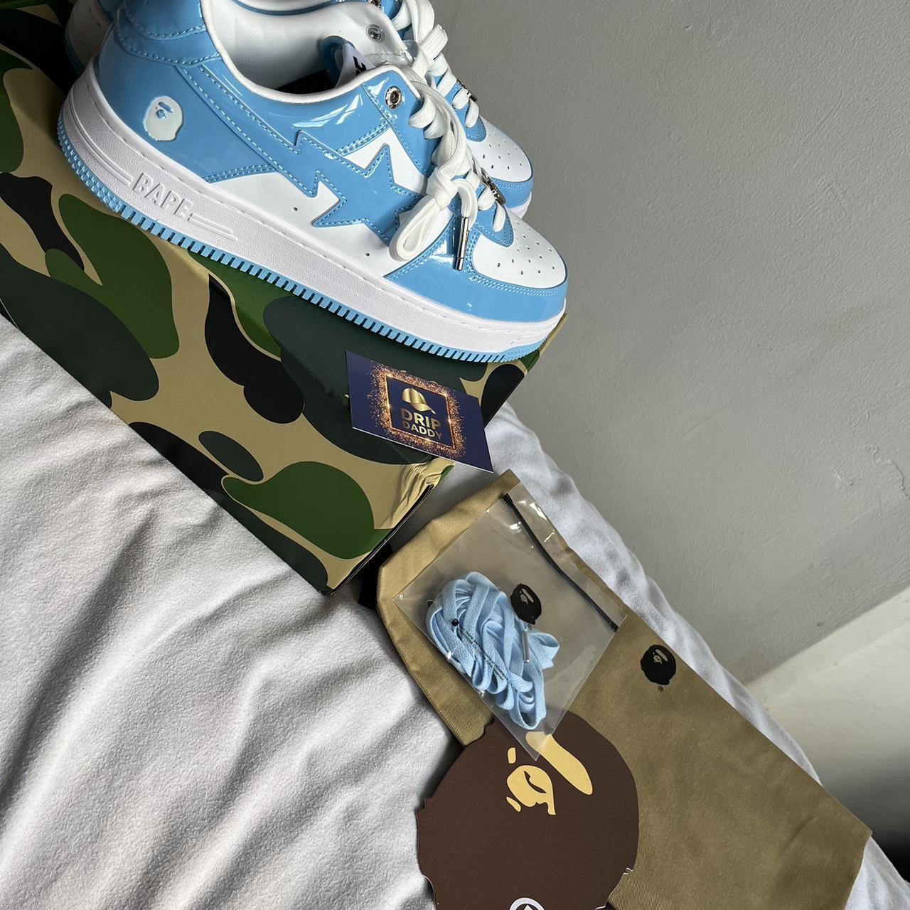 Bapesta baby blue ‘moonlight’ 2021 low Mint... - Depop