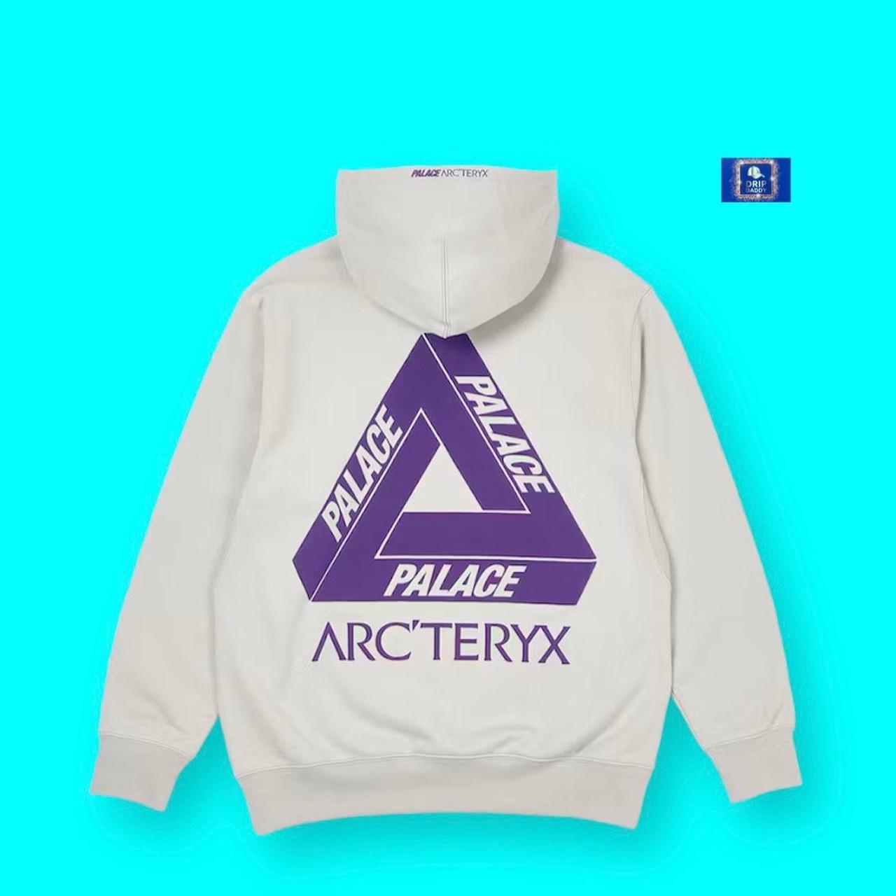 Palace x Arcteryx grey/purple hoodie Great... - Depop