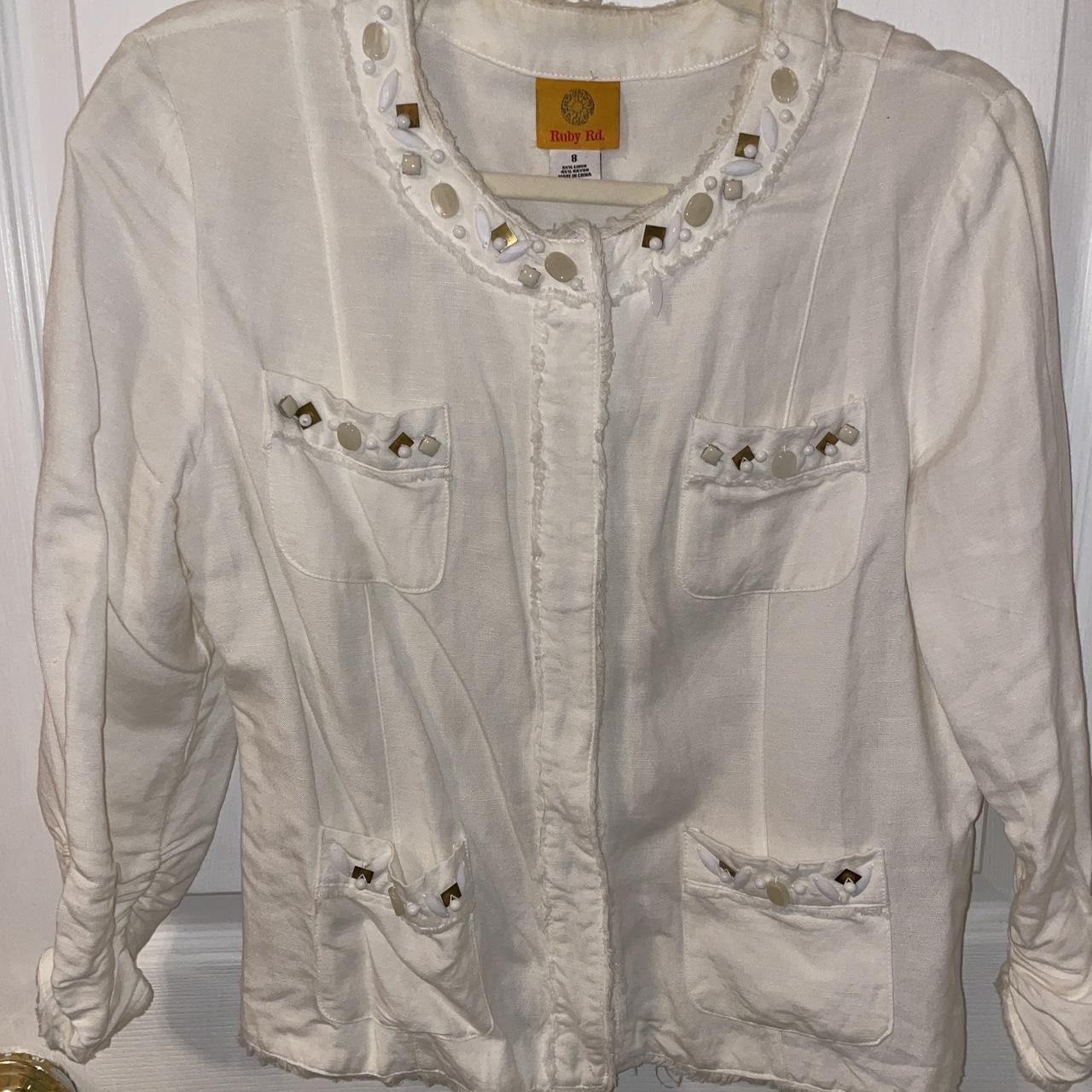 Ruby Rd. Women's Blazer Jacket - White - 8 – Ruby… - image 1