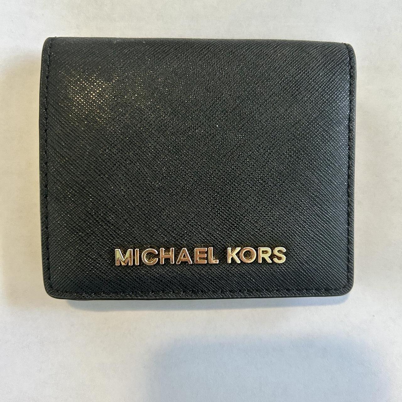 Authentic Black Michael Kors Bi- Fold Snap... - Depop