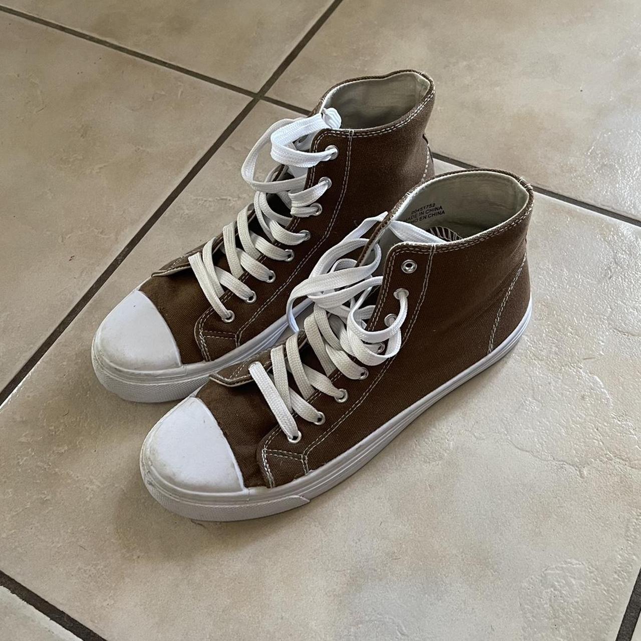 Brown Forever21 high tops Size 8 but fit like a size... - Depop