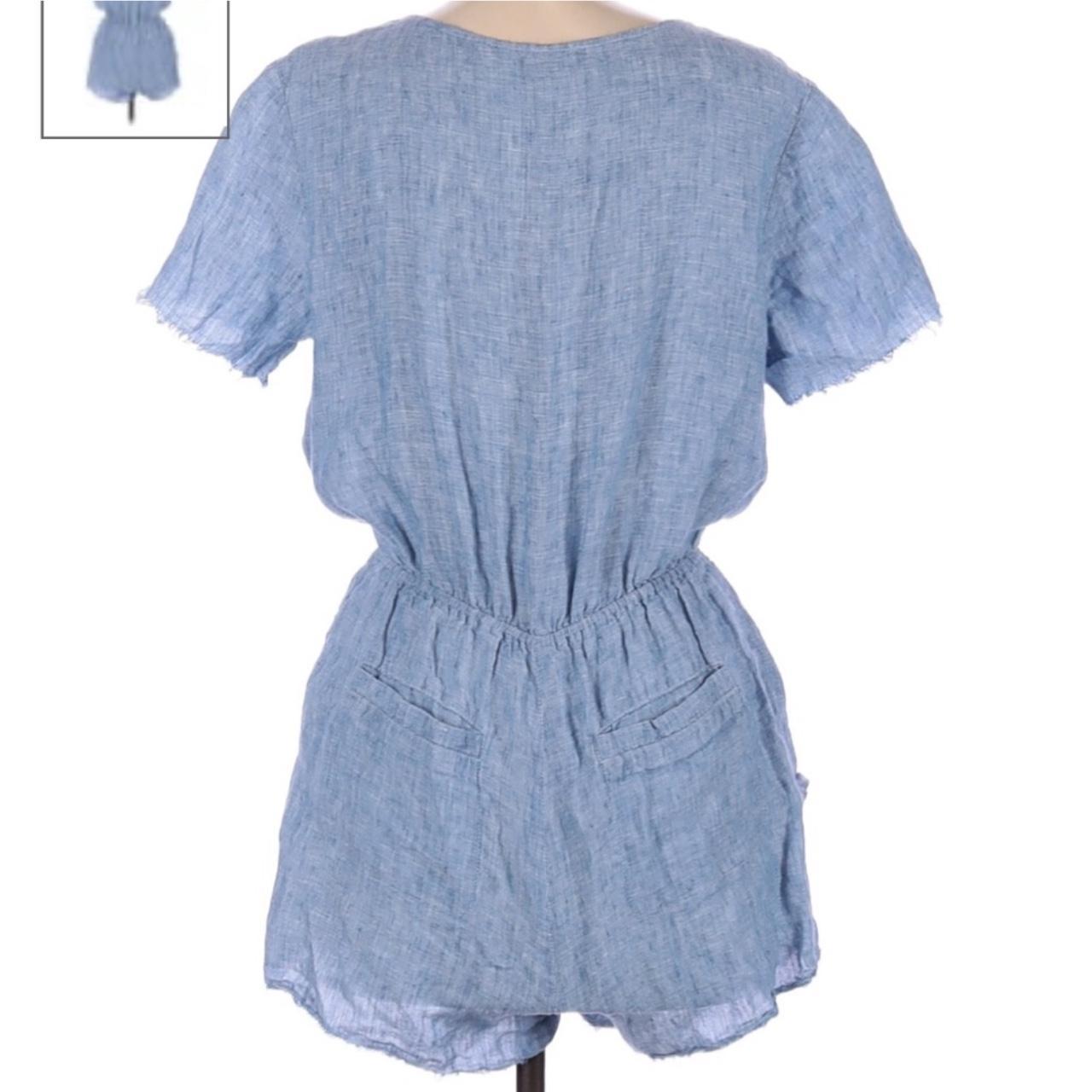 Blue Anthropologie x Santuary Blue linen outlet Romper