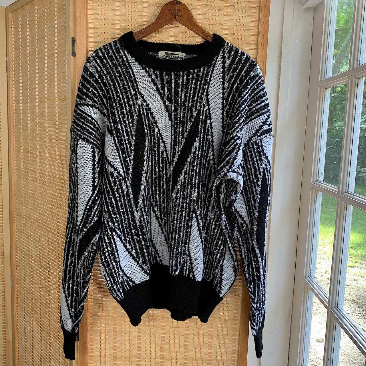 Vintage 90s abstract art sweater Size mens large... - Depop